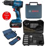 Bosch Tek Akülü Kömürsüz Darbeli Matkap Vidalama Şarjlı Matkap 126 Parça Matkap Ucu Vidalama Ucu