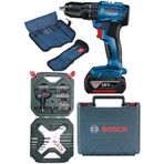 Bosch Tek Akülü Kömürsüz Darbeli Matkap Vidalama Şarjlı Matkap + 77 Parça Aksesuar Seti
