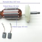 Bosch Tipi Gws 8-115 Endüvi Rotor Kollektör Ve Kömürü