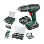 Bosch UniversalImpact 18V Akülü Darbeli Matkap, 2x 1,5Ah + 210 AC set + AL18V-20 in Systembox S