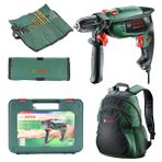Bosch Universalımpact 700 Darbeli Matkap + 19 Parca Aksesuar Set - 060313100B + Bosch Yesil Sirt Cantasi