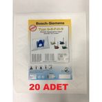 Bosch Uyumlu-Siemens-Profilo-Elektrik Süpürge Bez Toz Torbbası (20 Adet)