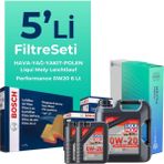 Bosch Volkswagen Caddy 2.0 Dizel Filtre Bakım Seti Liqui Moly Motor Yağlı (2020-2025) 5 Li