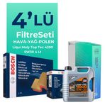 Bosch Volkswagen Polo 1.4 Dizel Filtre Bakım Seti Liqui Moly Motor Yağlı (2014-2017) 4 Lü