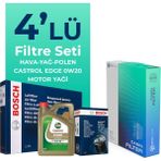BOSCH Volvo V40 1.5 Benzin Filtre Bakım Seti Castrol Motor Yağlı (2015-2019) 4 Lü