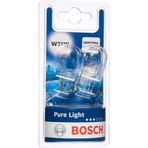 Bosch W21w T20 Tek Devre Sinyal Ampulü Pure Light , Şeffaf Cam, Otomotiv Aydınlatma, 2 Adet