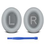 Bose QuietComfort 35-II kulaklıklar için yedek kulak yastığı, yumuşak protein deri ve ses yalıtım köpüğü, Bose QC 35ii/35/25/15 QC2/Ae2 (Gri) için
