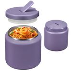 BOSEDSANG 26 oz Çorba Termo Sıcak Yemek Çocuklar için Toka Kapaklı Yalıtımlı Vakumlu Gıda Kavanozu Geniş Ağızlı Sızdırmaz Paslanmaz Çelik Öğle Yemeği Kabı (Mor)