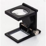 Bosile 10X Katlanır Sayaçlı Metal Lüp 28Mm 2 Led Işıklı Büyüteç Tekstil