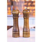 Bosile 2'li Set Masterchef Tuz Karabiber Değirmeni Baharat Öğütücü Ceviz Ahşapı 21 Cm