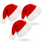 BOSONER Noel Şapkası Noel Baba Şapkaları, Yetişkinler Çocuklar için Noel Şapkası, Üniseks Kadife Rahat Noel Şapkaları, Noel Arifesi Hediyeleri için Ekstra Kalın Klasik Kürk Yeni Yıl Şenlikli Tatil Parti Malzemeleri