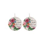 Bosphorus 2 ADET ASILABİLİR BALKON VE BAHÇE SÜSÜ GULLU,ANNE TEMALI YUVARLAK 15X15X1,1CM DUVAR SÜSÜ,TAŞI