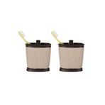 Bosphorus 2 ADET DİŞ FIRÇALIK BRONZ KUMLU POLİRESİN 10X12X5CM BANYO SETİ