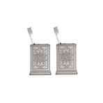 Bosphorus 2 ADET DİŞ FIRÇALIK DEKORATİF İŞLEMELİ GÜMÜŞ POLİRESİN 8X6X11CM