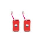 Bosphorus 2 ADET DİŞ FIRÇALIK KRİSTAL TAŞLI KIRMIZI KALPLİ AKRİLİK 6X6X11CM BANYO SETİ