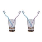 Bosphorus 2 ADET DİŞ FIRÇALIK MACUN KABI LEOPAR AKRİLİK 6X6X11CM 270ML BANYO SETİ