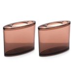 Bosphorus 2 ADET DİŞ FIRÇALIK OVAL KAHVERENGİ AKRİLİK 13X5X10CM BANYO SETİ