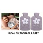 Bosphorus 2 ADET SICAK SU TORBASI PELUŞ PAPATYA DESENLİ GRİ21x13,5x2cm 500 ml