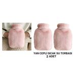 Bosphorus 2 ADET SICAK SU TORBASI YAN CEPLİ PEMBEPELUŞ TERMOFOR 27x17x2cm1 LİTRE