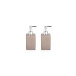 Bosphorus Banyo Seti Seramik Sıvı Sabunluk 2 Adet Bej Modern 7X7X17CM 300ML