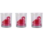 Bosphorus Dekoratif Cam Mum 3 Lü Set,Flamingo Şekilli 5x5x7cm