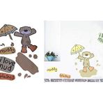 Bosphorus Duvar Süsü (Sticker) Çamurlu Ayı Desenli Pvc