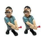 Bosphorus Golf Oynayan Adam Set , El Yapimi Biblo,dekoratif Figür,hediyelik Eşya Çok Renkli