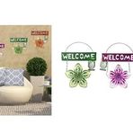 Bosphorus Homi BALKON,BAHÇE VE ODA HOŞGELDİNİZ TABELASI 3 LÜ SET ÇİÇEKLİ 26X20X0,2CM
