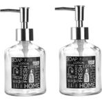 Bosphorus Homi BANYO SETİ CAM SIVI SABUNLUK 2 ADET,SİYAH ETİKETLİ 300ML 7,6X15,5CM