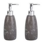 Bosphorus Homi BANYO SETİ MERMER DESENLİ GRİ SIVI SABUNLUK 2 ADET 8X8X17CM 300ML