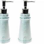 Bosphorus Homi BANYO SETİ SIVI SABUNLUK 2 ADET DENİZ FENERİ MAVİ MODEL POLİRESİN 7x7x21cm