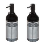 Bosphorus Homi BANYO SETİ SIVI SABUNLUK 2 ADET FÜME SİYAH RENKLİ AKRİLİK 8X8X16CM 360ML