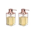 Bosphorus Homi BANYO SETİ SIVI SABUNLUK 2 ADET MODERN ALTIN BAKIR TASARIMLI 6X6X15CM 400ML