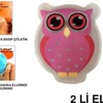 Bosphorus Kalp Emoji Pembe Baykuş Cep Sobası,el Isıtıcı,2 Adet Sıcak Su Torbası Pvc 9cm