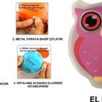 Bosphorus Pembe Baykuş Cep Sobası,El Isıtıcı,Sıcak Su Torbası Pvc 9Cm