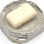 Bosphorus SABUNLUK KRİSTAL TAŞLI GÜMÜŞ POLİRESİN 12X12X2CM