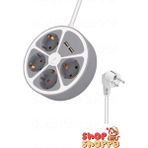 Boss And Muse 4'lü 2xUsb'li Çoklu Grup Priz 1.5 mt Kablo Anahtarlı Priz 3680 Watt 16 Amper