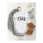 Boss Baby Baskılı Organik Kısa Kol Çıtçıtlı Bebek Body 548BOSSBABYYN, 12 Ay