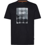 Boss Bisiklet Yaka Desenli Siyah Erkek T-Shirt Te_brokenice
