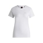 Boss Bisiklet Yaka Düz Ekru Kadın T-Shirt 50536628