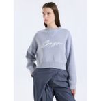 Boss Bisiklet Yaka Standart Gri Kadın Kazak 50543979 - XS