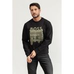 BOSS C-Soleri Erkek Bisiklet Yaka Sweatshirt, Siyah, L Beden
