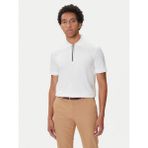 Boss Erkek %100 Merserize Pamuklu Normal Kalıp Kısa Kollu Yarım Fermuarlı Beyaz Polo Yaka T-Shirt 50543880-100 - XL