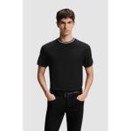 Boss Erkek %100 Pamuklu Logo Detaylı Bisiklet Yaka Kısa Kollu Siyah T-Shirt 50559847-001 - 3XL