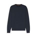BOSS Erkek Asac C Regular-Fit sweatshirt, pamuk jarseden, logo nakışlı, Koyu Mavi 404, XL