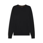 BOSS Erkek Asac C Regular-Fit sweatshirt, pamuk jarseden, logo nakışlı, siyah 1, L