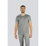 Boss Erkek Bisiklet Renk Detaylı Yaka Dar Kesim Kısa Kol Gri T-Shirt 50543858-030 - XL