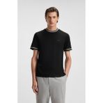 Boss Erkek Bisiklet Renk Detaylı Yaka Dar Kesim Kısa Kol Siyah1 T-Shirt 50543858-002 - 2XL