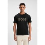 Boss Erkek Bisiklet Yaka Dar Kesim Kısa Kol Pamuklu Siyah T-Shirt 50543796-001 - 5XL