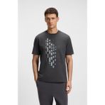 Boss Erkek Bisiklet Yaka Kısa Kollu Desenli Vücudu Sarmayan Rahat Gri T-Shirt 50543808-027 - XL